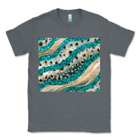 Charcoal Heather turquoise glitter Classic Tee - JahusDesignShop
