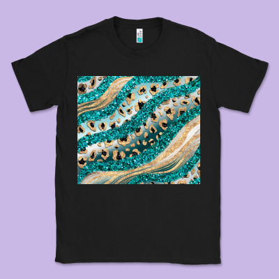 Turquoise Glitter Classic Tee Designed By Jahusdesignshop