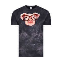 Cloud Black pig with red glasses Vintage Tee - RanaPortraitStore