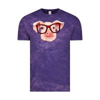 Cloud Purple pig with red glasses Vintage Tee - RanaPortraitStore