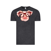 Vintage Black pig with red glasses Vintage Tee - RanaPortraitStore
