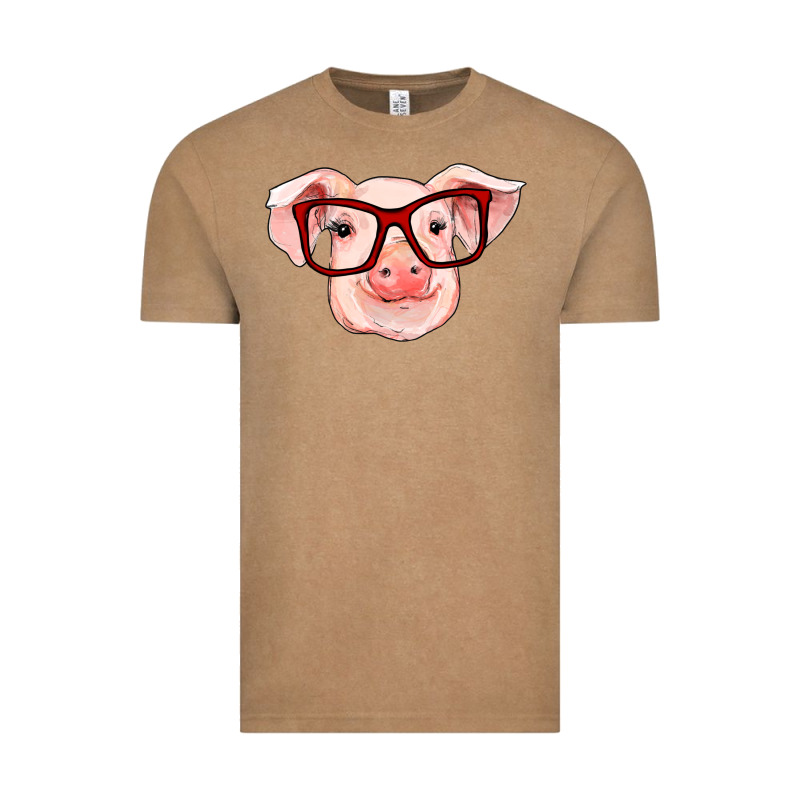 Pig With Red Glasses Vintage Tee by RanaPortraitStore | Teevron