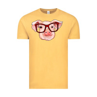 Vintage Mustard pig with red glasses Vintage Tee - RanaPortraitStore