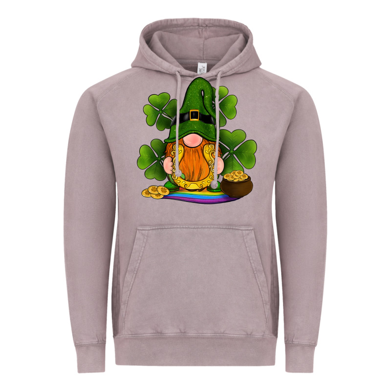 St Patricks Day Gnomes Shamrock Gold Horseshoes Rainbow Vintage Hoodie by RanaPortraitStore | Teevron