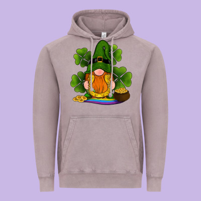St Patricks Day Gnomes Shamrock Gold Horseshoes Rainbow Vintage Hoodie Designed By Ranaportraitstore