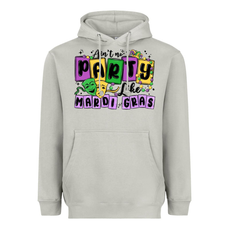 Aint No Party Like Mardi Gras Heavyweight Hoodie by MaliasSmallBusiness | Teevron