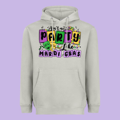 Aint No Party Like Mardi Gras Heavyweight Hoodie Designed By Maliassmallbusiness
