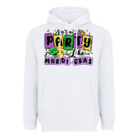White aint no party like mardi gras Heavyweight Hoodie - MaliasSmallBusiness