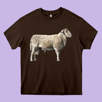 Katahdin Sheep Heavy Core Tee Designed By Lillyallendesigns