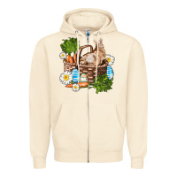 Easter Bunny In Basket Wıth Carrot And Eggs Zipper Hoodie | Teevron