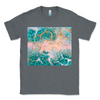 Charcoal Heather turquoise glitter Classic Tee - JahusDesignShop