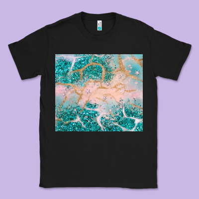Turquoise Glitter Classic Tee Designed By Jahusdesignshop