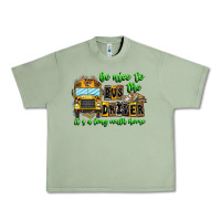 Oil Green Be Nice To The Bus Driver It's A Long Walk Home Urban Heavy Tee - CowhideDigitalArt