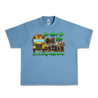 Pebble Blue Be Nice To The Bus Driver It's A Long Walk Home Urban Heavy Tee - CowhideDigitalArt