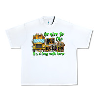 White Be Nice To The Bus Driver It's A Long Walk Home Urban Heavy Tee - CowhideDigitalArt