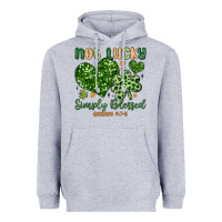 Heather Grey not lucky simply blessed Heavyweight Hoodie - MaliasSmallBusiness