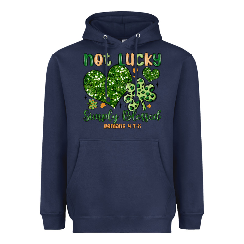 Not Lucky Simply Blessed Heavyweight Hoodie by MaliasSmallBusiness | Teevron