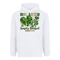 White not lucky simply blessed Heavyweight Hoodie - MaliasSmallBusiness