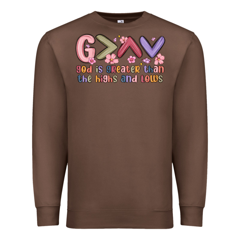 God Is Greater Than The Highs And Lows Premium Sweatshirt by MaliasSmallBusiness | Teevron