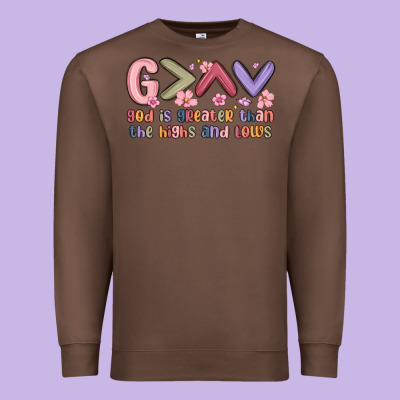 God Is Greater Than The Highs And Lows Premium Sweatshirt Designed By Maliassmallbusiness