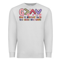 Dove Grey god is greater than the highs and lows Premium Sweatshirt - MaliasSmallBusiness