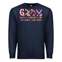 Navy god is greater than the highs and lows Premium Sweatshirt - MaliasSmallBusiness