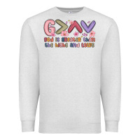 Oatmeal Heather god is greater than the highs and lows Premium Sweatshirt - MaliasSmallBusiness