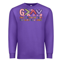 Purple god is greater than the highs and lows Premium Sweatshirt - MaliasSmallBusiness
