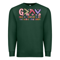 Sports Green god is greater than the highs and lows Premium Sweatshirt - MaliasSmallBusiness