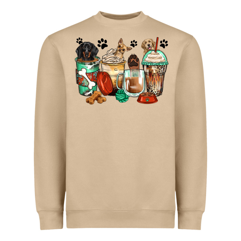 Dog Coffee Cups Heavyweight Sweatshirt by Zillion Design Studio | Teevron