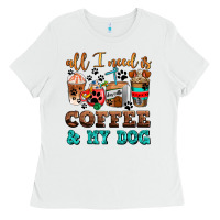 White all i need is coffee and my dog Ladies Tee - AdoDesignShop