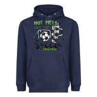 Navy hot mess always stressed soccer mama stanley cup Heavyweight Hoodie - MaliasSmallBusiness