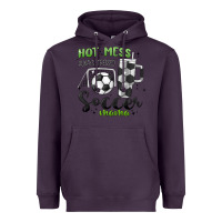 Plum hot mess always stressed soccer mama stanley cup Heavyweight Hoodie - MaliasSmallBusiness