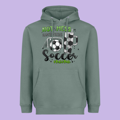 Hot Mess Always Stressed Soccer Mama Stanley Cup Heavyweight Hoodie Designed By Maliassmallbusiness