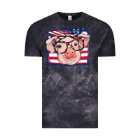 Cloud Black american flag pig Vintage Tee - RanaPortraitStore