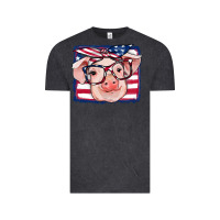 Vintage Black american flag pig Vintage Tee - RanaPortraitStore