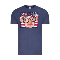Vintage Denim american flag pig Vintage Tee - RanaPortraitStore