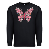 Black floral butterfly Premium Sweatshirt - MaliasSmallBusiness