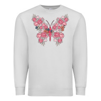 Dove Grey floral butterfly Premium Sweatshirt - MaliasSmallBusiness