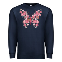 Navy floral butterfly Premium Sweatshirt - MaliasSmallBusiness