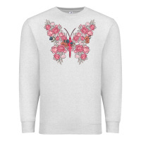 Oatmeal Heather floral butterfly Premium Sweatshirt - MaliasSmallBusiness