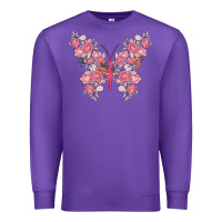 Purple floral butterfly Premium Sweatshirt - MaliasSmallBusiness