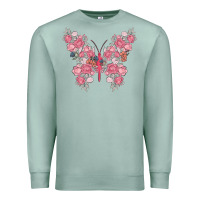 Seafoam floral butterfly Premium Sweatshirt - MaliasSmallBusiness