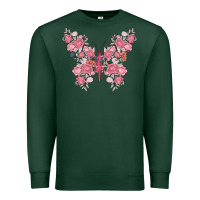 Sports Green floral butterfly Premium Sweatshirt - MaliasSmallBusiness