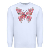 White floral butterfly Premium Sweatshirt - MaliasSmallBusiness