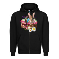 Black easter bunny and basket Zipper Hoodie - AdoDesignShop