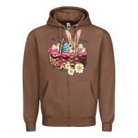 Chestnut easter bunny and basket Zipper Hoodie - AdoDesignShop
