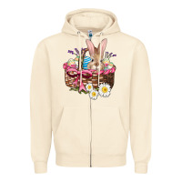 Sandshell easter bunny and basket Zipper Hoodie - AdoDesignShop