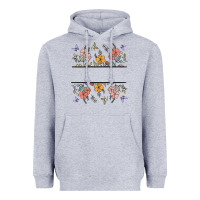 Heather Grey wildflower your text here Heavyweight Hoodie - MaliasSmallBusiness