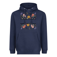 Navy wildflower your text here Heavyweight Hoodie - MaliasSmallBusiness